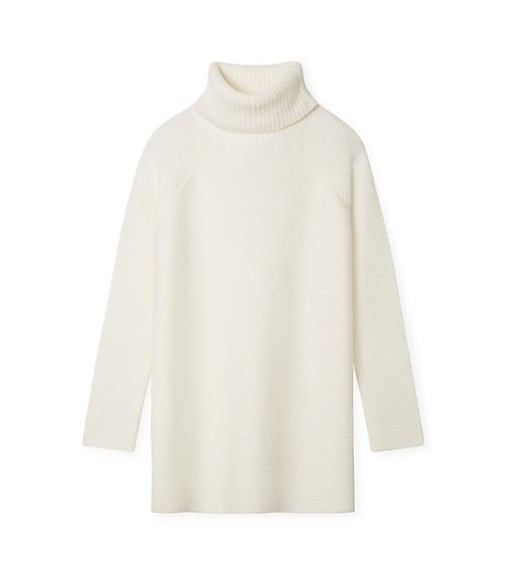 Tory Burch WOOL OVERSIZED TURTLENECK SWEATER in New Ivory