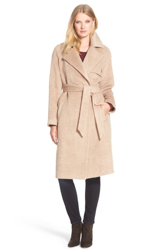 Trina Turk 'Delaney' Long Wrap Trench Coat in Fawn or Black