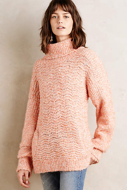 Winter Sun Cowlneck by Tracy Reeee in Medium Orange. Anthropologie