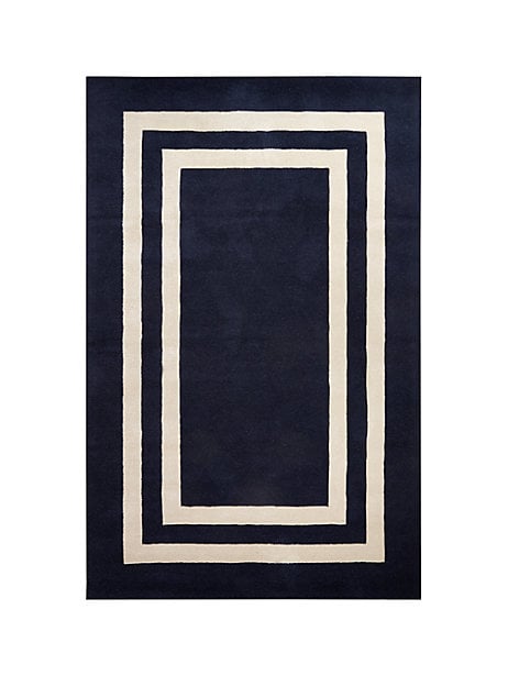 kate spade double border rug in navy 