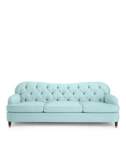 kate spade new york drake tufted sofa in pale aqua