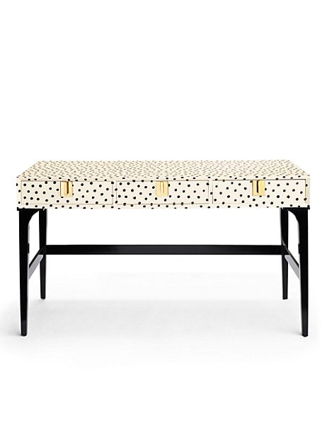 kate spade polka dot downing desk in black and white