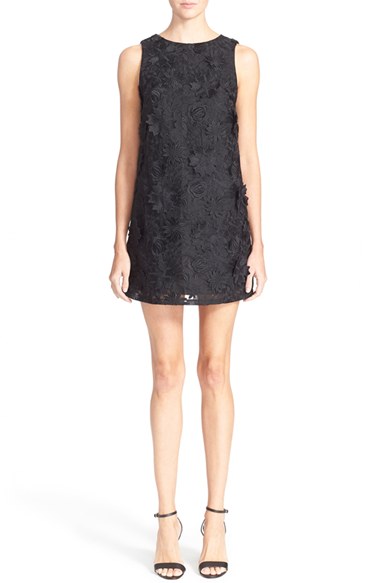 Alice + Olivia 'Clyde' Lace Shift Dress in Black