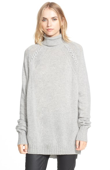 Belstaff Wool & Cashmere Turtleneck Sweater in Grey Melange