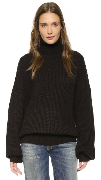 Callahan Oversized Turtleneck in Black
