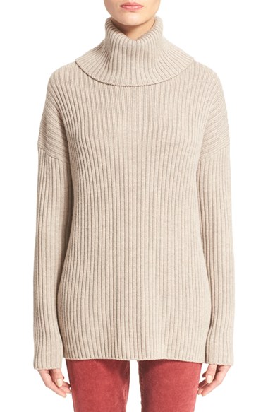 Current/Elliott Merino Wool Turtleneck Sweater in Marbled Porcupine