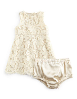 Dolce & Gabbana Sleeveless Lace Dress & Bloomers in Ivory, Girls' 9-30 Months