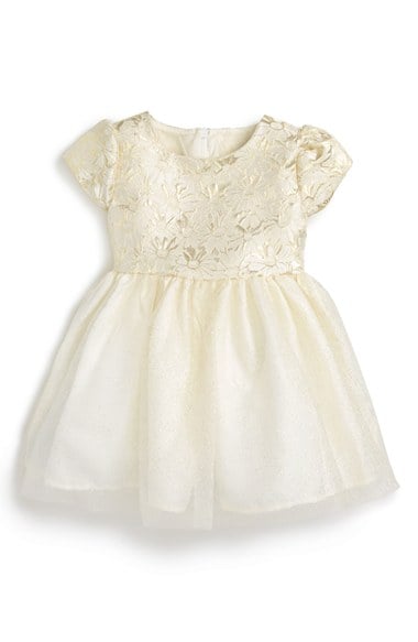 Dorissa Jacquard & Glitter Party Dress (Baby Girls) in Gold