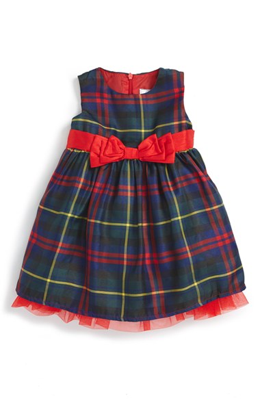 Dorissa Tartan Sleeveless Party Dress (Baby Girls) in Red in Sizes 12 months, 18 months and 24 months Thanksgiving Day dresses for baby girls