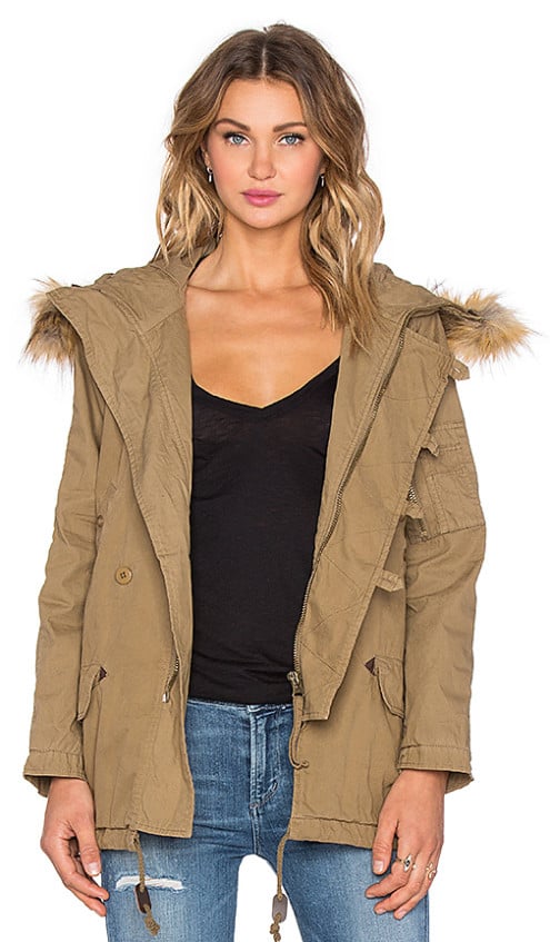 FAUX FUR HOODED PARKA By CAPULET in Olive