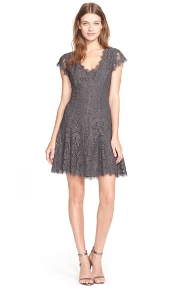Joie 'Eshe' Lace Fit & Flare Dress in Steel