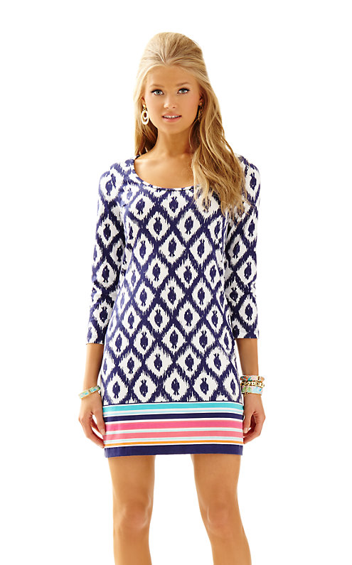 Lilly Pulitzer BEACON T-SHIRT DRESS in Bright Navy Little Fish Engineered Beacon Dress
