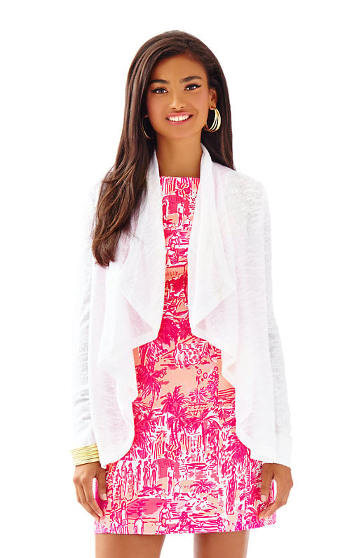 Lilly Pulitzer LINETTE OPEN FRONT CARDIGAN in Resort White