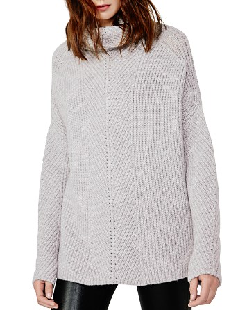 Maje Matignon Turtleneck Sweater in Nude