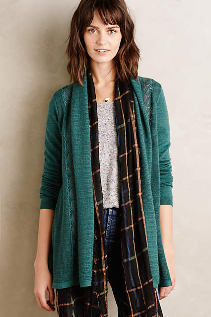 Messina Cardigan by Knitted & Knotted in Green. Anthropologie