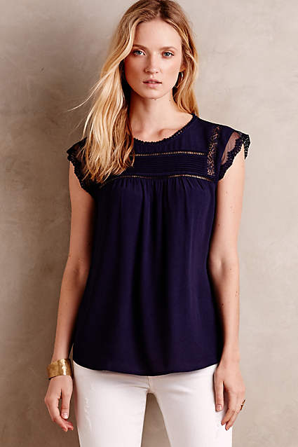 Nellore Blouse by Meadow Rue in Navy Blue. Anthropologie