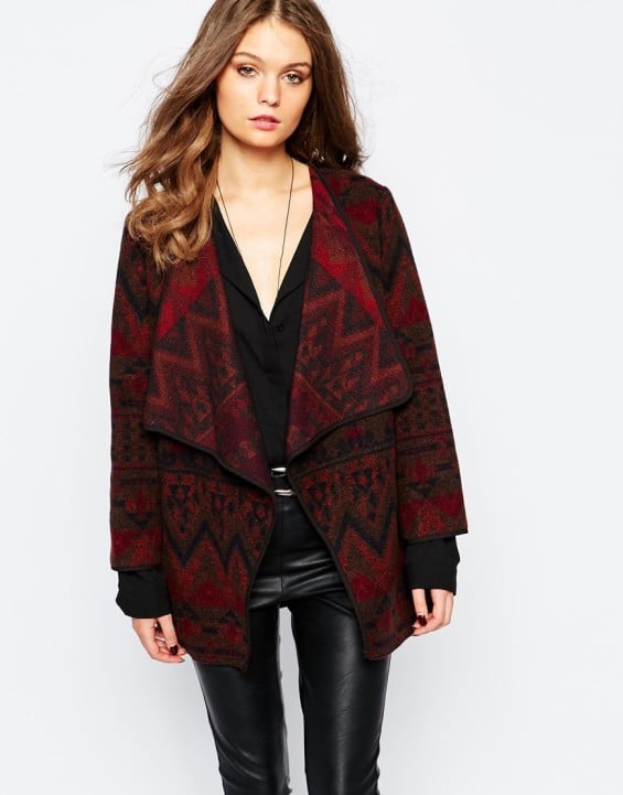 New Look Aztec Blanket Cardigan in Red
