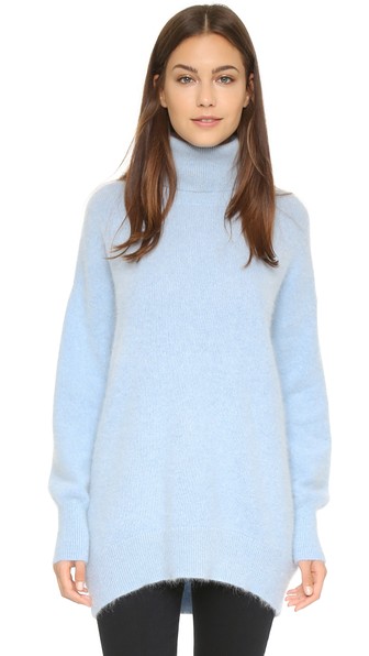 Nicholas Angora Oversized Turtleneck in Sky Blue 