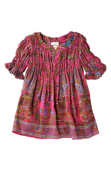 Peek Print Peasant Dress (Baby Girls) in Pink