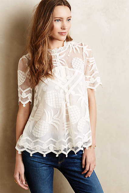 Pina Lace Top by HD in Paris in White. Anthropologie