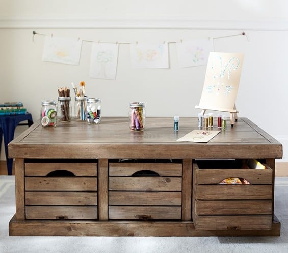 Pottery Barn Kids Crate Activity Table in Weathered Gray