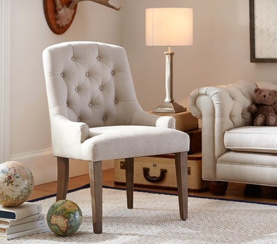 Pottery Barn Kids Loraine Mini Chair in Natural Linen