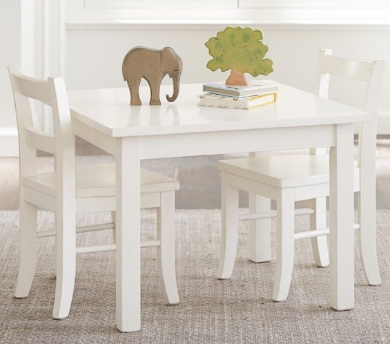 Pottery Barn Kids My First Play Table & Chairs, Simply White
