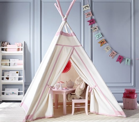 Pottery Barn Kids Pink Trim Teepee