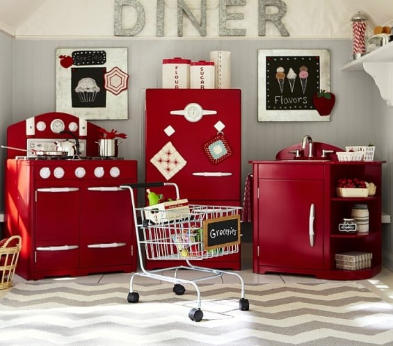 Pottery Barn Kids Red Retro Kitchen Collection