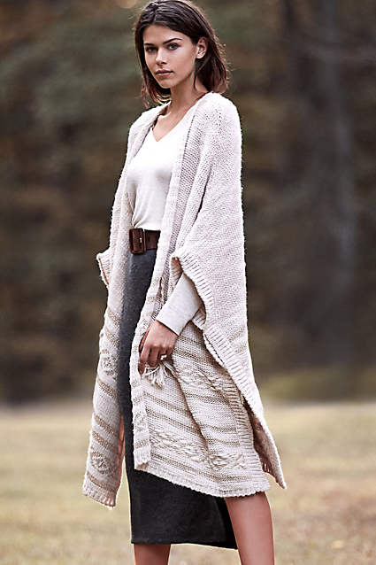Rhonwen Cardigan by Stella Forest in Neutral. Anthropologie