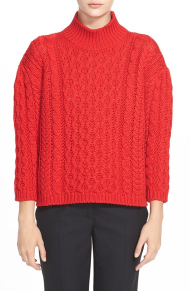 SIMONE ROCHA Chunky Cable Knit Sweater in Red