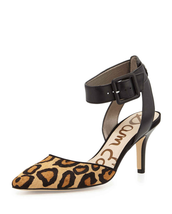Sam Edelman Okala Ankle-Strap Pump in Leopard. Neiman Marcus 