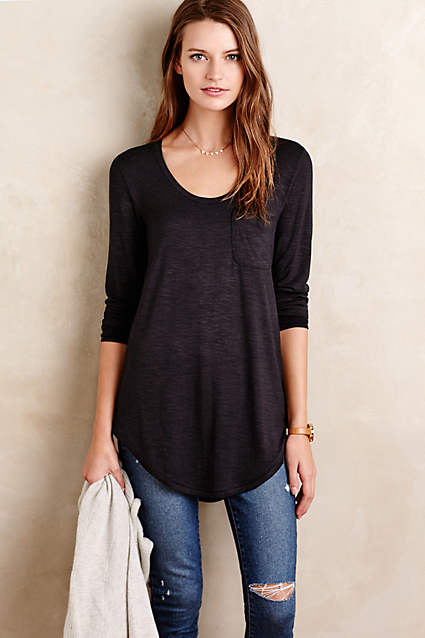 Slubbed Baseball Tee by Pure + Good in Black (also available in various colors)