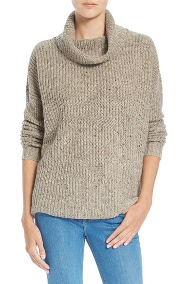Soft Joie 'Lynfall' Cowl Neck Sweater in Dark Heather Camel Oversized Turtlenecks for winter