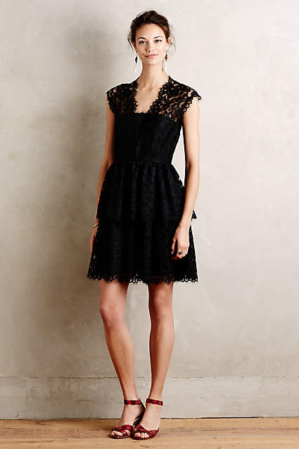 Solenne Lace Dress by Shoshanna in Black