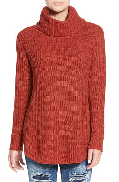 Sun & Shadow Turtleneck Sweater in Red Ochre Aries Nep (Also available in a variety of colors)