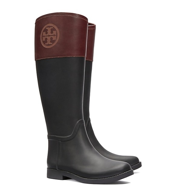 Tory Burch CLASSIC RAINBOOT in Black/Almond
