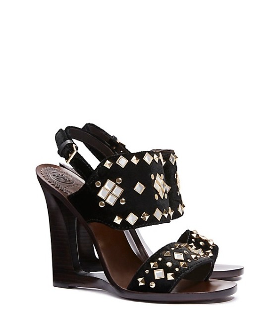 Tory Burch KINGSBRIDGE VELVET EMBELLISHED SANDAL