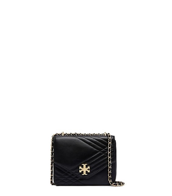 Tory Burch KIRA QUILTED MINI CROSS-BODY Bag in Black or Light Oak 