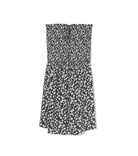 Tory Burch ORCHARD SMOCKED DRESS in Black Orchard
