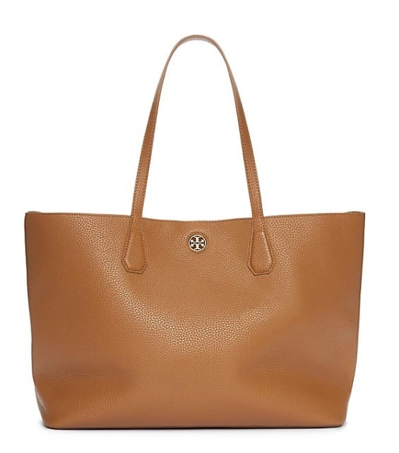 Tory Burch Perry Tote Bag in Bark/Light Gold