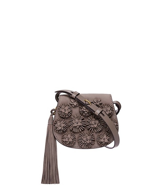 Tory Burch ROSETTE MINI SADDLEBAG in Dorian Gray