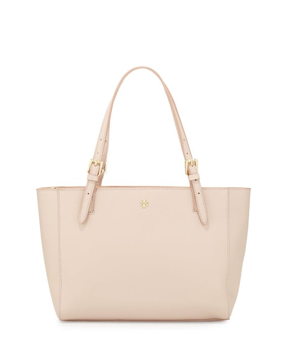 Tory Burch York Small Saffiano Leather Tote Bag in Light Oak. Neiman Marcus