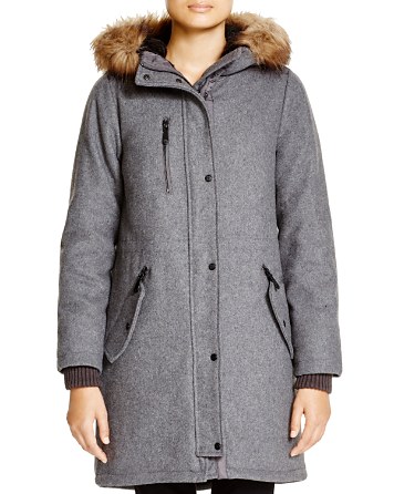 VINCE CAMUTO Faux Fur-Trim Parka in Charcoal