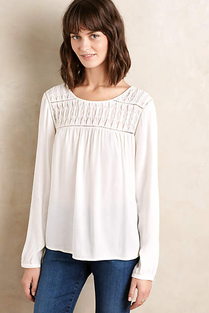 Vivie Blouse by Meadow Rue in Ivory. Anthropologie