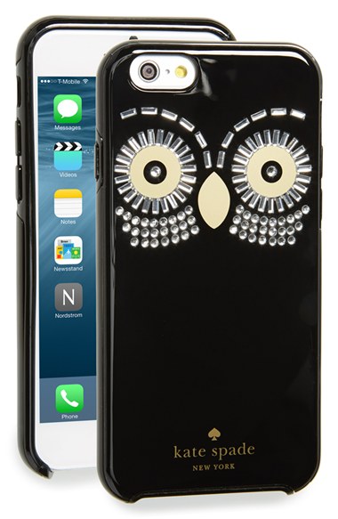 kate spade new york 'embellished owl' iPhone 6 & 6s case in black