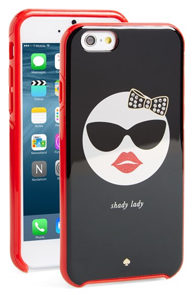 kate spade new york 'shady lady' iPhone 6 & 6s case with a bejeweled emoticon