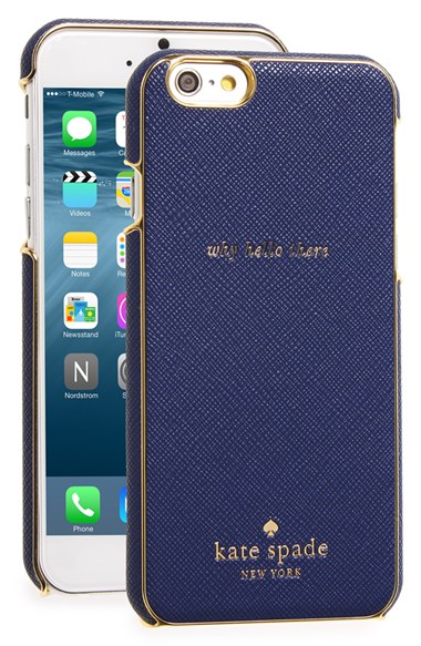 kate spade new york 'why hello there' iPhone 6 & 6s case in rich navy