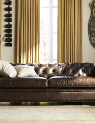 Pottery Barn CHESTERFIELD LEATHER SOFA (Loveseat, Sofa or Grand Sofa) in Color: Cocoa