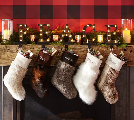 Pottery Barn FAUX FUR STOCKINGS
